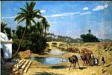 Jean-leon Gerome Famous Paintings - Landscape - Caravan
